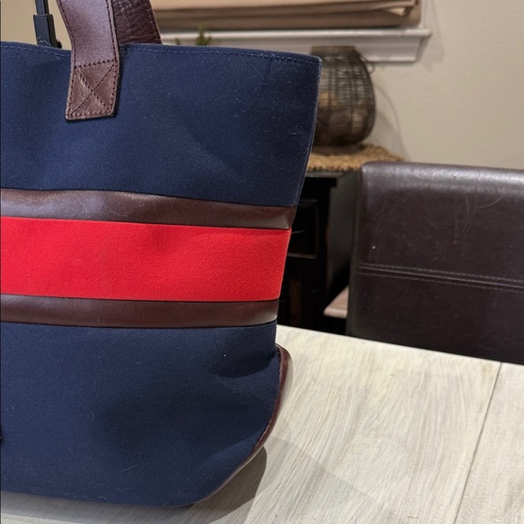 Dooney & Bourke Large Navy and Red Tote Bag - Picture 3 of 16